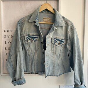 Sold  Free People cropped distressed denim jacket